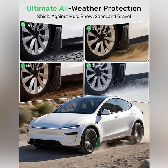 Tesla Model Y (2020-2025) mudflaps 4pk - Picture 6 of 7